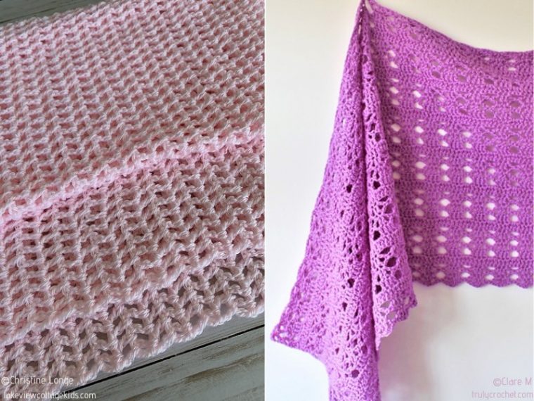 Subtle Pink Crochet Shawls - Free Patterns