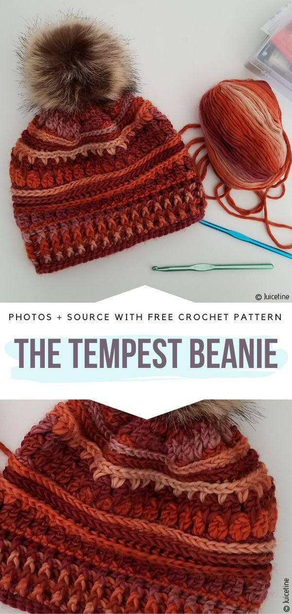 The Tempest Beanie Free Crochet Pattern