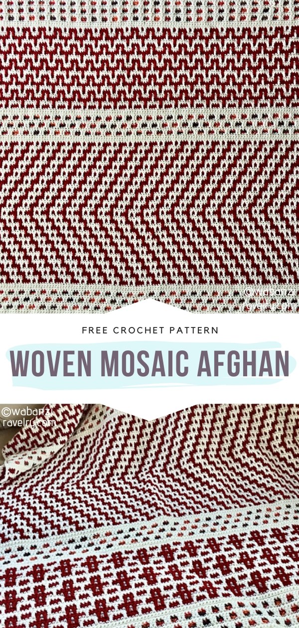 Woven Mosaic Knit Afghan