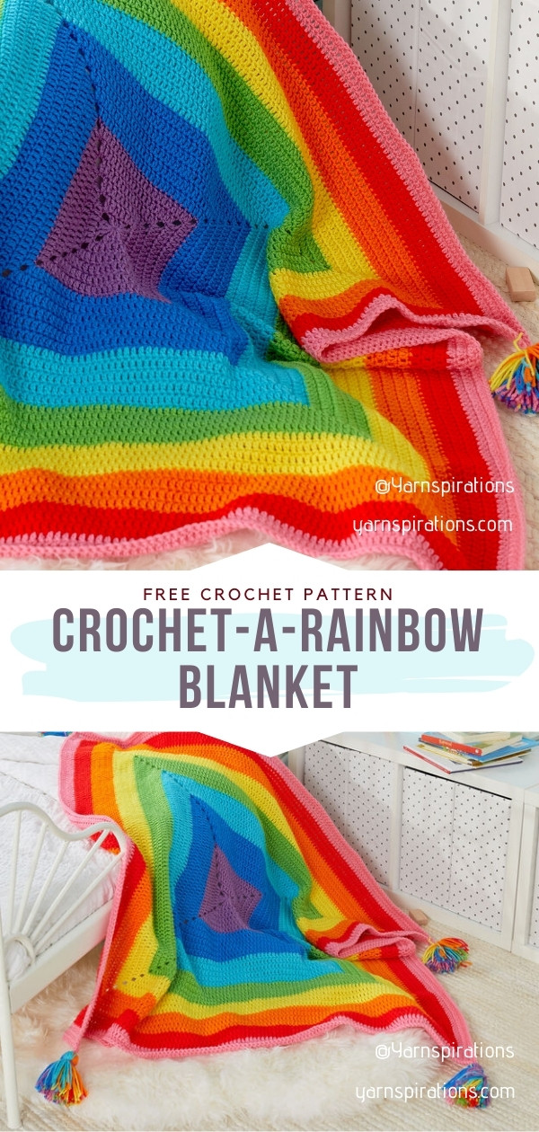 crochet rainbow blanket