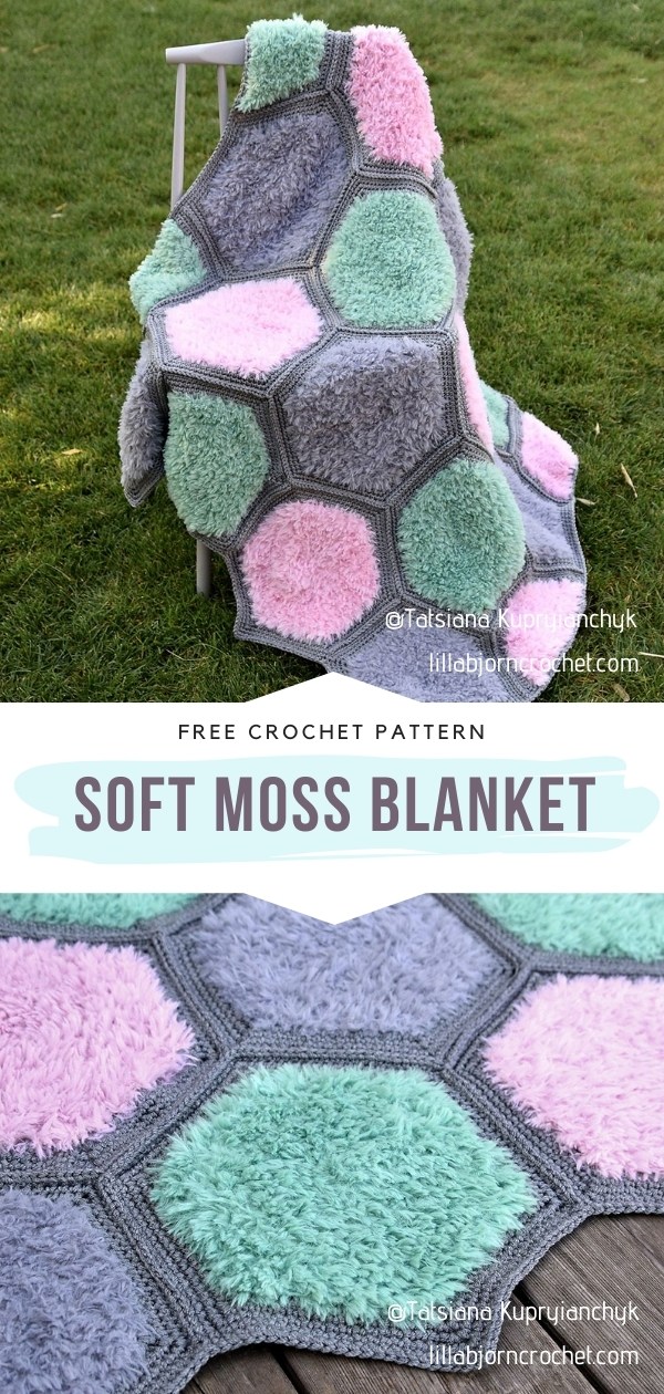 Soft Moss Blanket: FREE crochet pattern