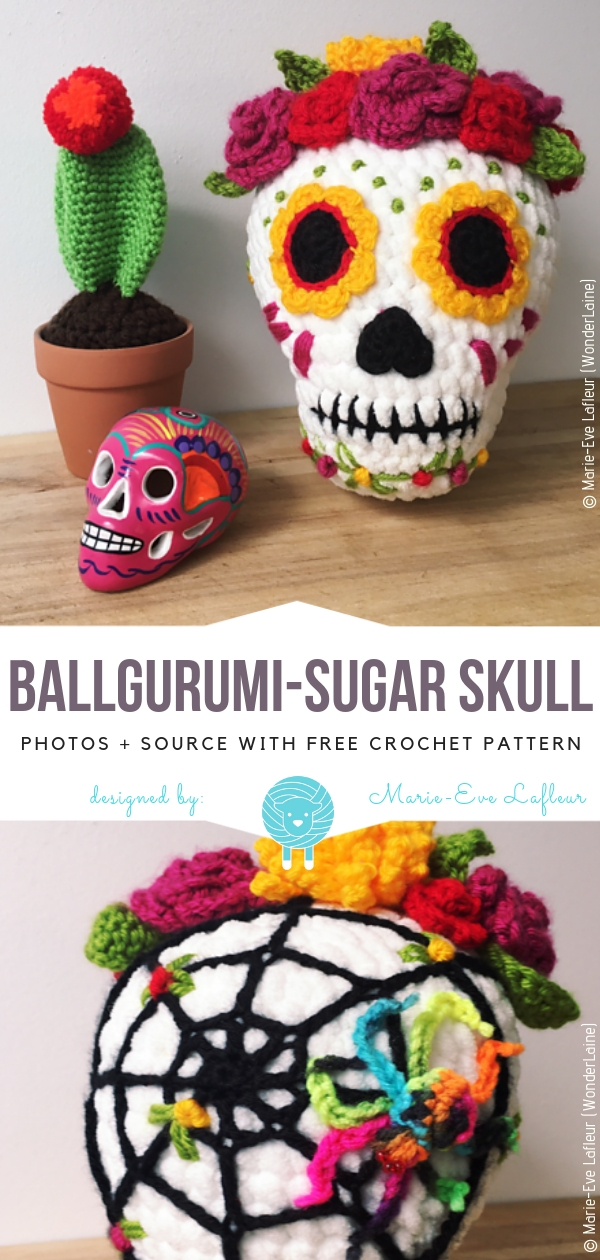 Ballerina sugar skull crochet pattern.
