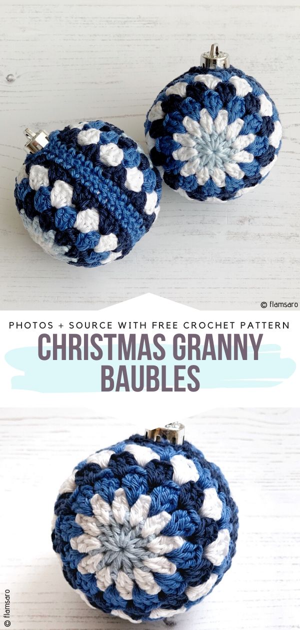 Crochet Christmas Granny Baubles 