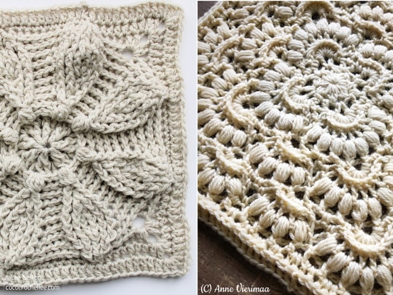 Intricate Squares for Afghans with Free Crochet Patterns