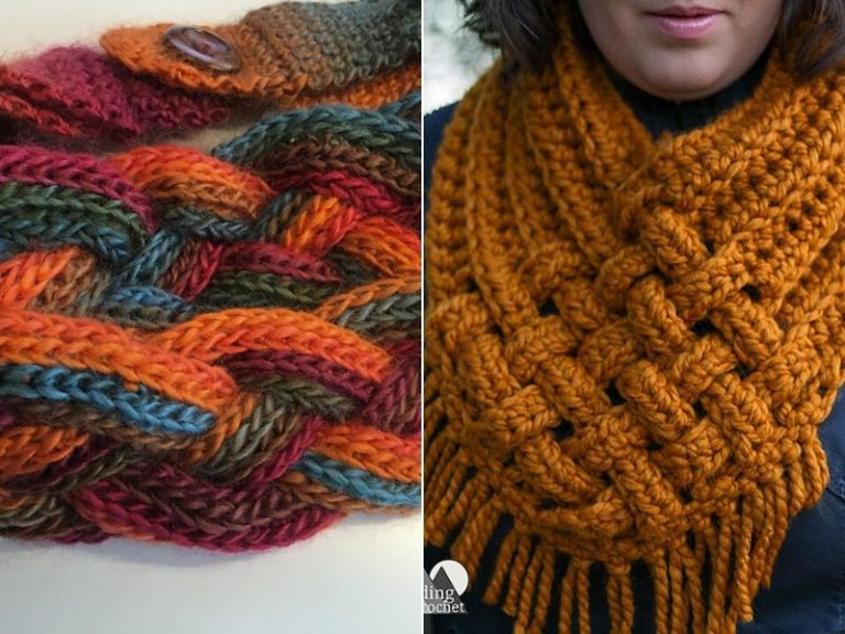 Free Patterns Entwined Crochet Cowls
