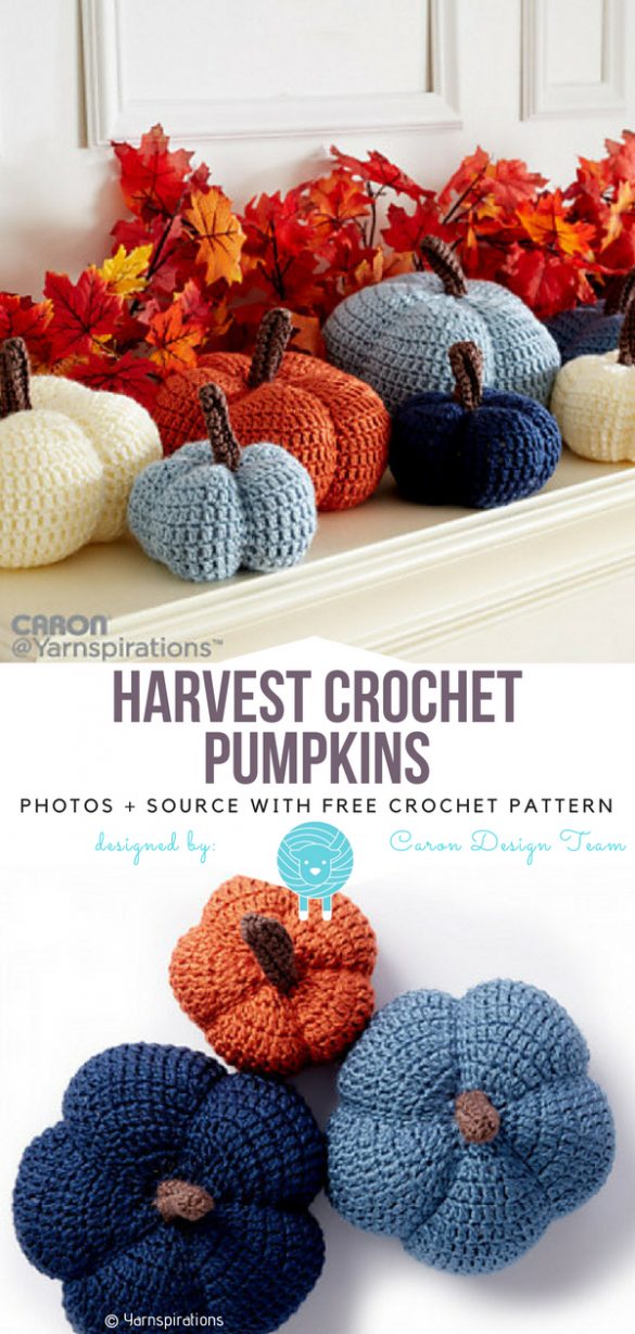 Lovely Pumpkin Decorations with Free Crochet Patterns