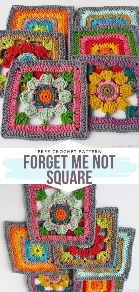 Artistic Flower Squares Free Crochet Patterns