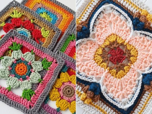 Artistic Flower Squares Free Crochet Patterns