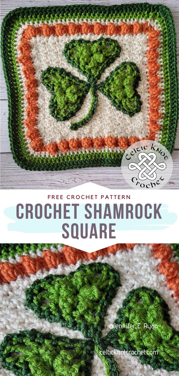 Crochet Shamrock Square