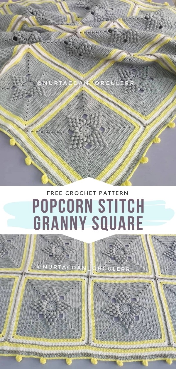 Popcorn Stitch Granny Square