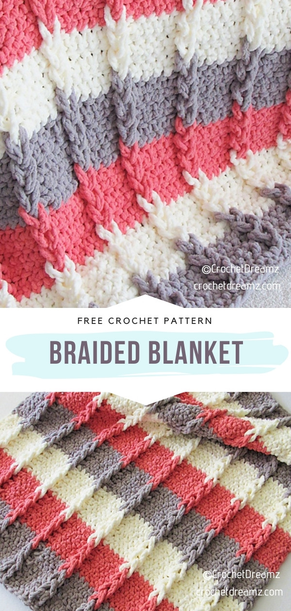 Cable Crochet Blanket Pattern (Easiest for Beginners) - Crochet Dreamz