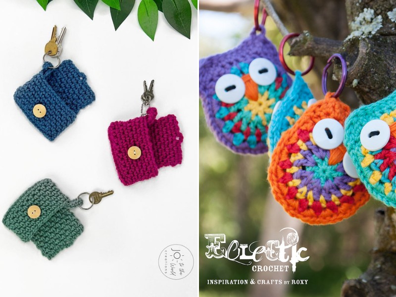 Crochet owl keychain free pattern