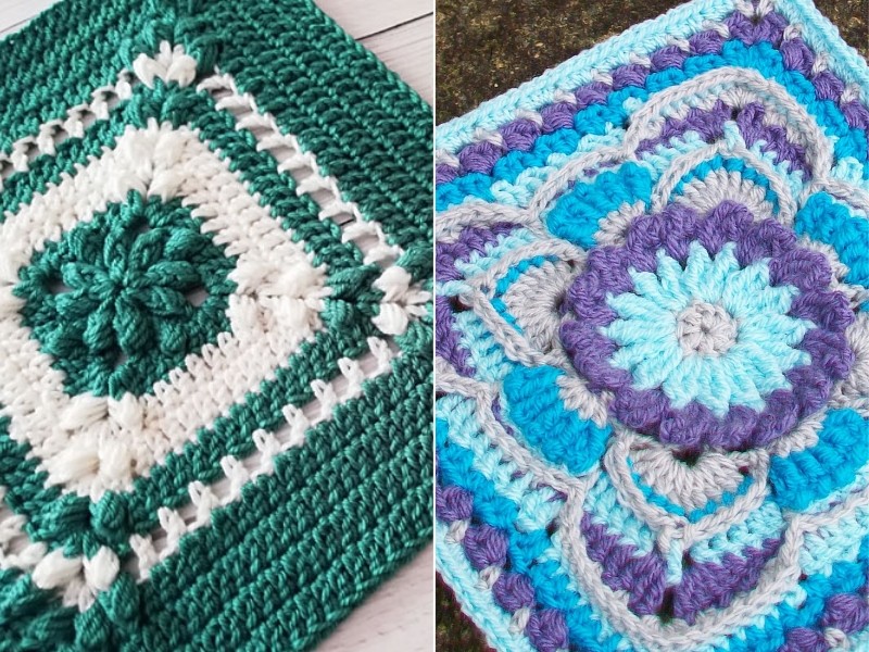 Blooming Afghan Squares Free Crochet Patterns
