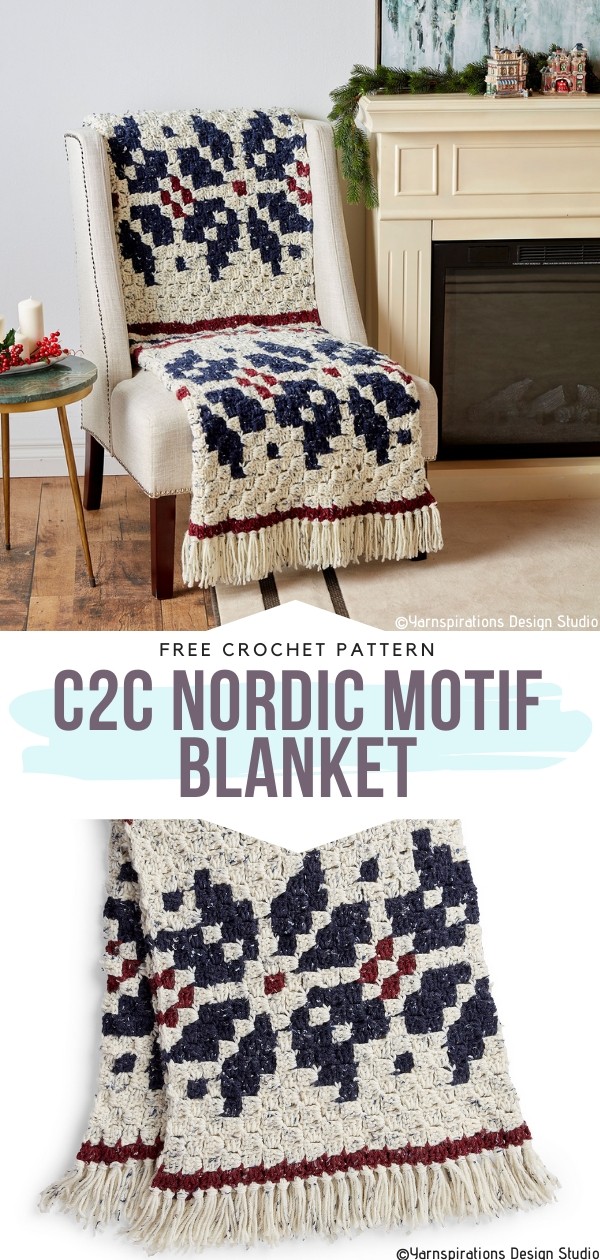 C2C Nordic Motif Blanket