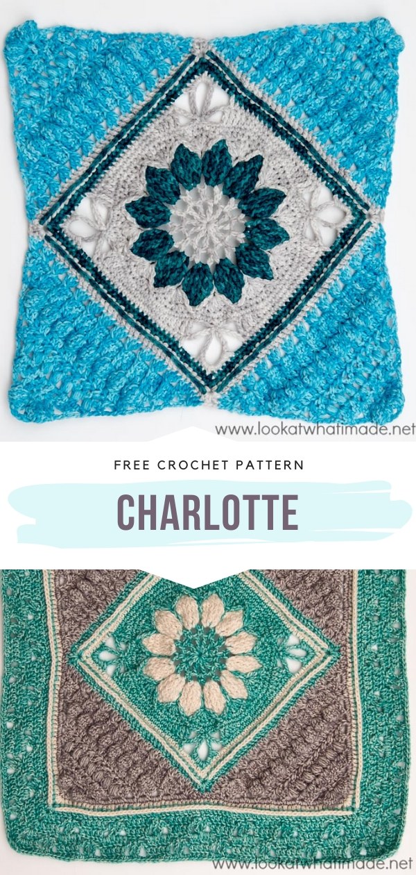 Crochet Floral Square