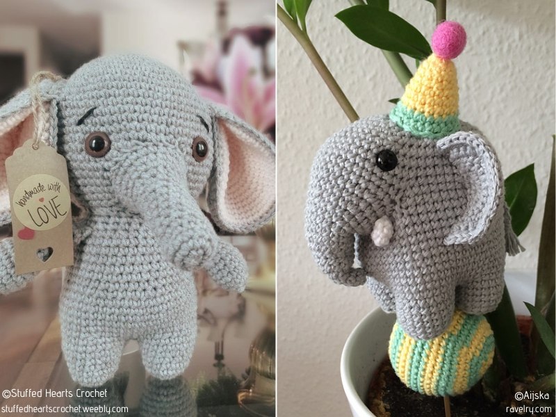 Charming Amigurumi Elephants Free Crochet Patterns