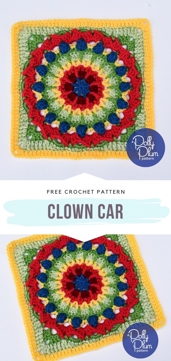 Clown Car Crochet Square