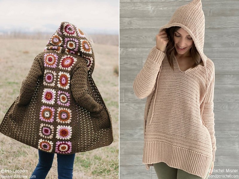 Comfy Hooded Cardigans Free Crochet Pattern