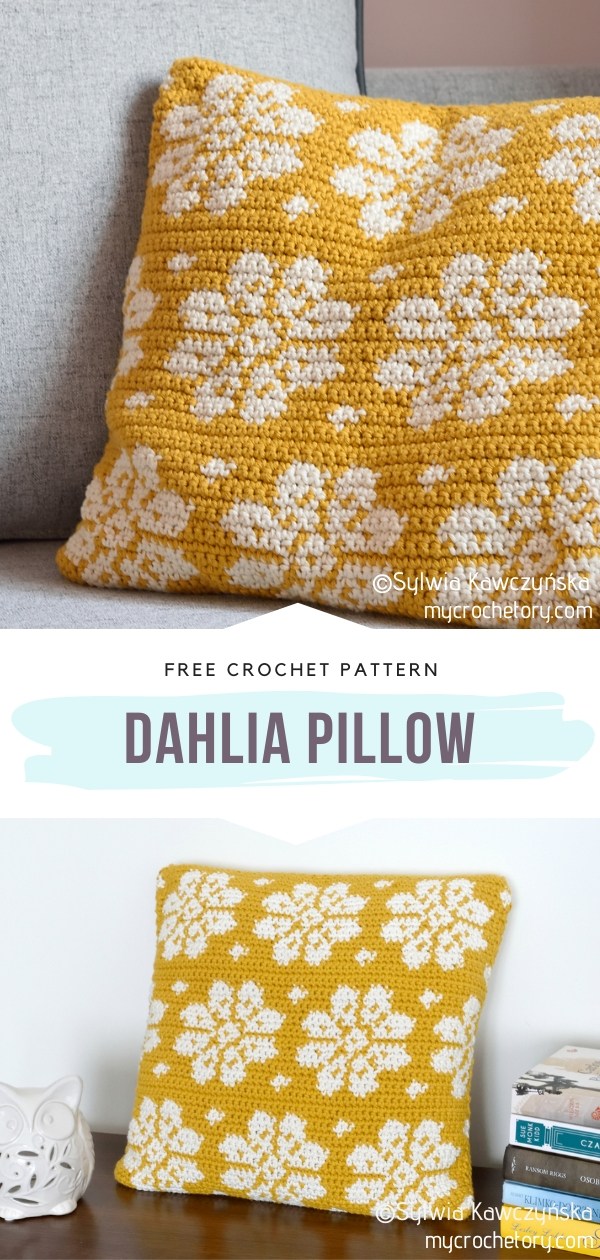 Dahlia Crochet Pillow