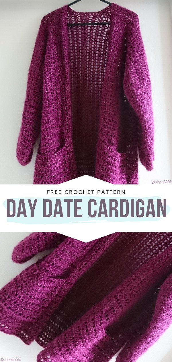 Day Date Cardigan Free Crochet Patterns