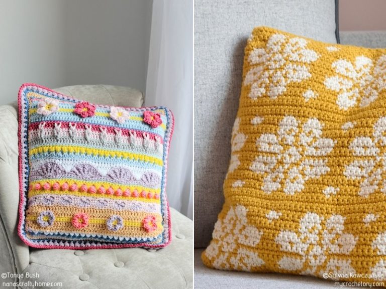 Floral Crochet Pillows
