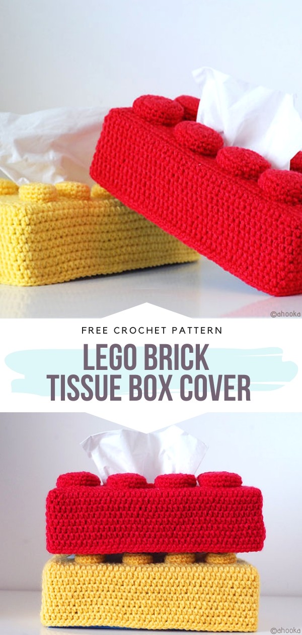 Lego Brick Tissue Box Cover Free Crochet Pattern
