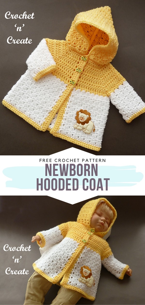 Newborn Hooded Coat Free Crochet Patterns
