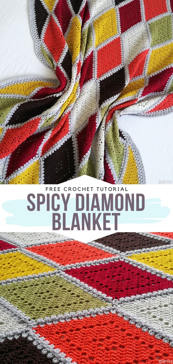 Crochet Diamond Blanket Free Patterns