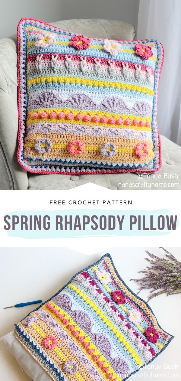 Colorful Crochet Pillow