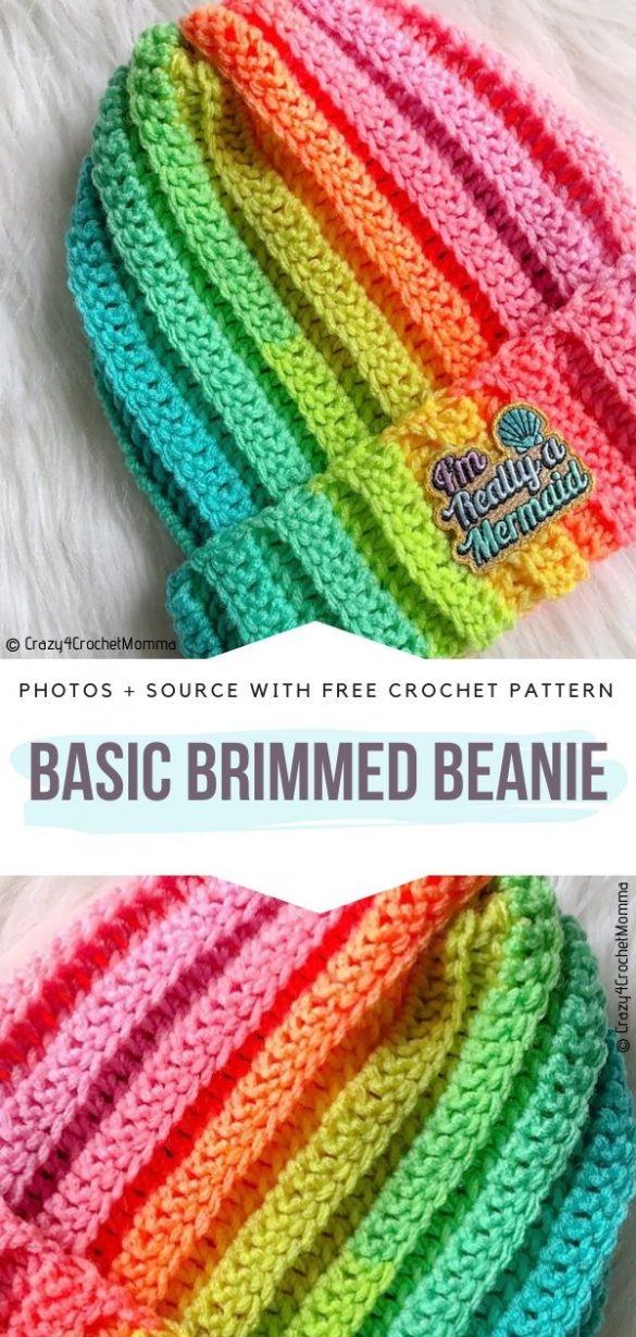 Rainbow Beanie Hats Free Crochet Patterns