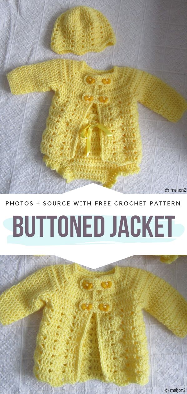 Free Crochet Pattern Buttoned Jacket 