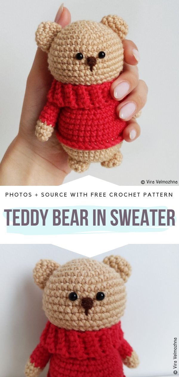Big Little Ever Bear Knotted Lovey Crochet Bear PATTERN Teddy Bear, Polar  Bear and Panda Bear 