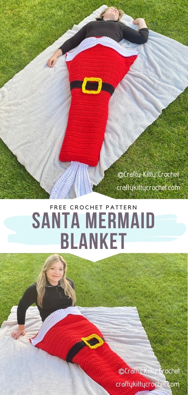 Santa Mermaid Crochet Blanket