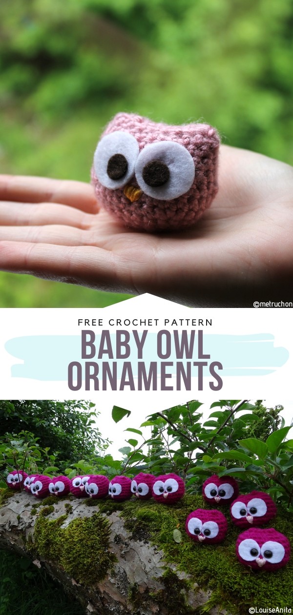 Baby Owl Ornaments Free Crochet Pattern