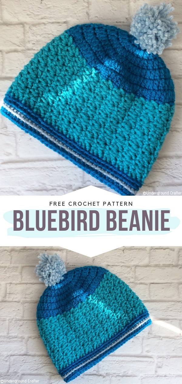 Crochet Blue Beanie
