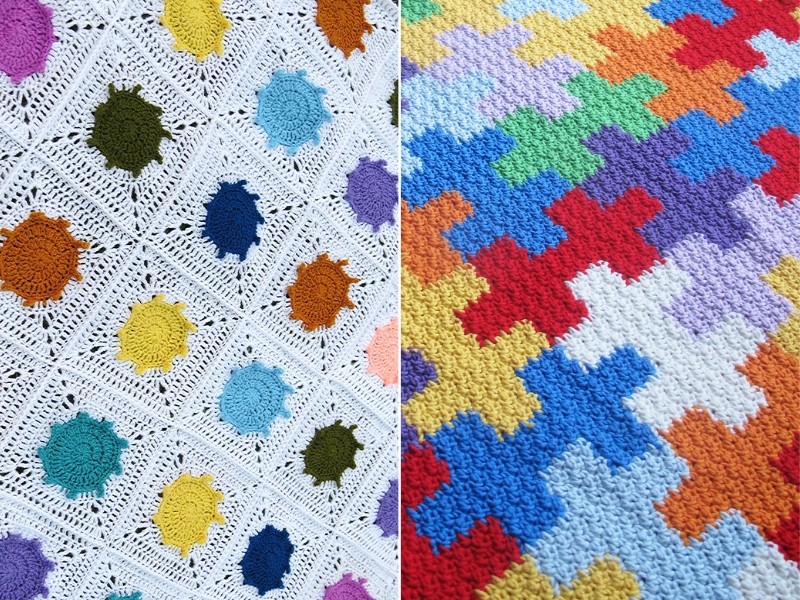 Colorful Play Blankets Free Crochet Patterns