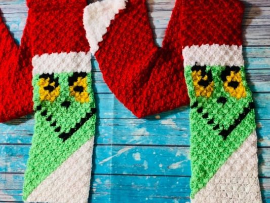 Christmas C2C Scarves - Free Crochet Patterns