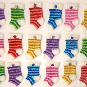 Colorful Little Stockings Free Crochet Pattern