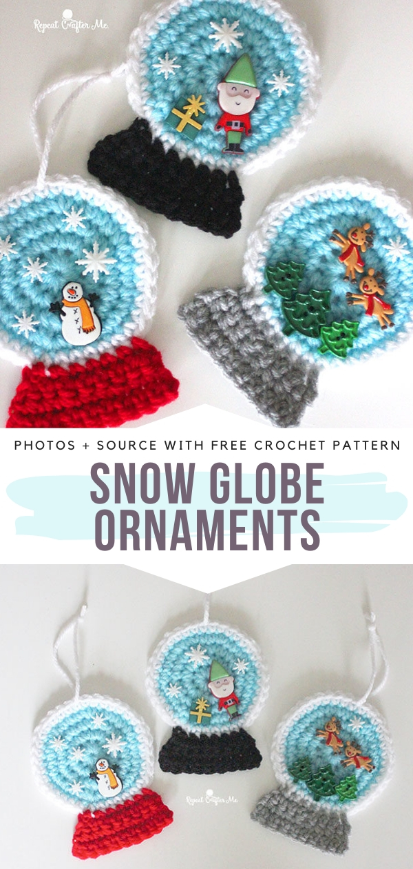 Snow Globe Ornaments Free Crochet Pattern