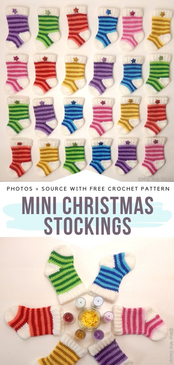 Mini Christmas Stockings&nbsp;Free Crochet Pattern