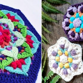Hexagon Flowers Free Crochet Pattern