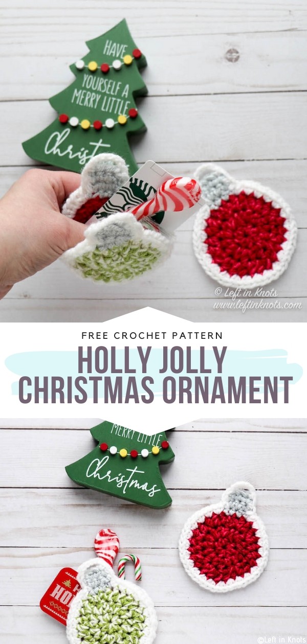 Holly Jolly Christmas Ornament Free Crochet Pattern