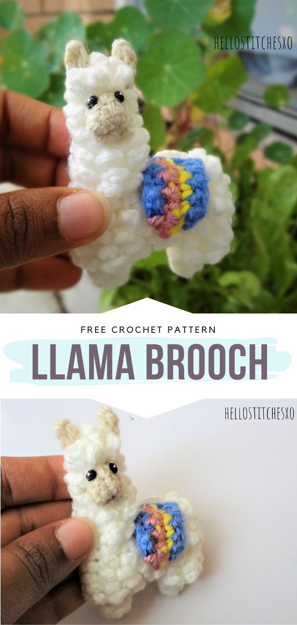 crochet Llama brooch