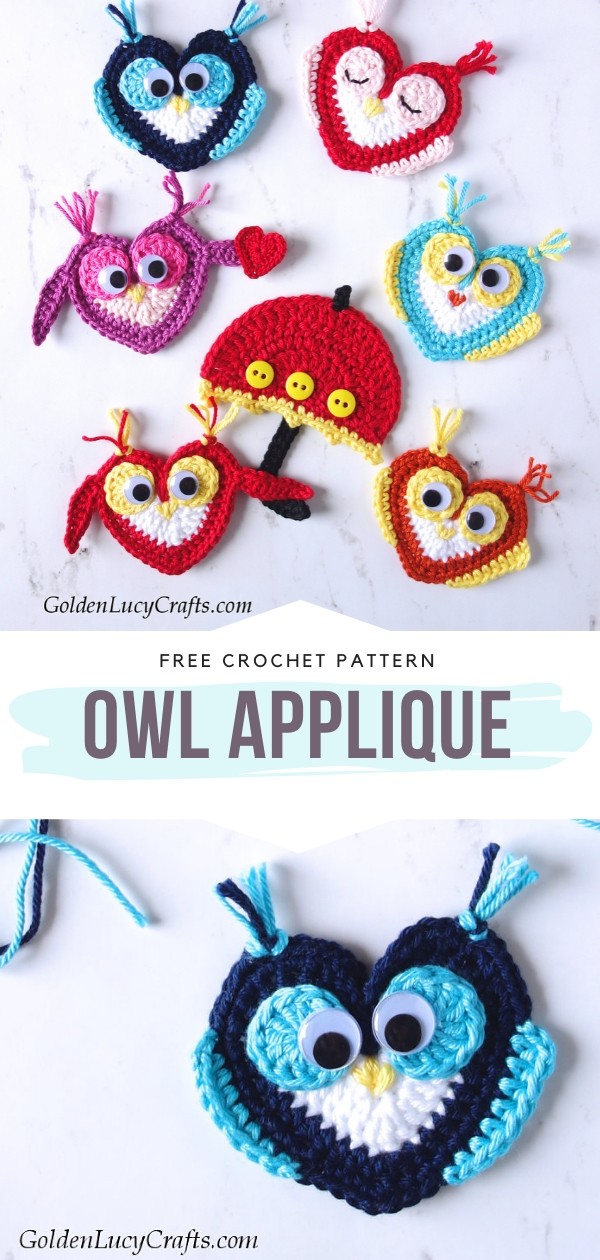 Owl Applique Free Crochet Pattern