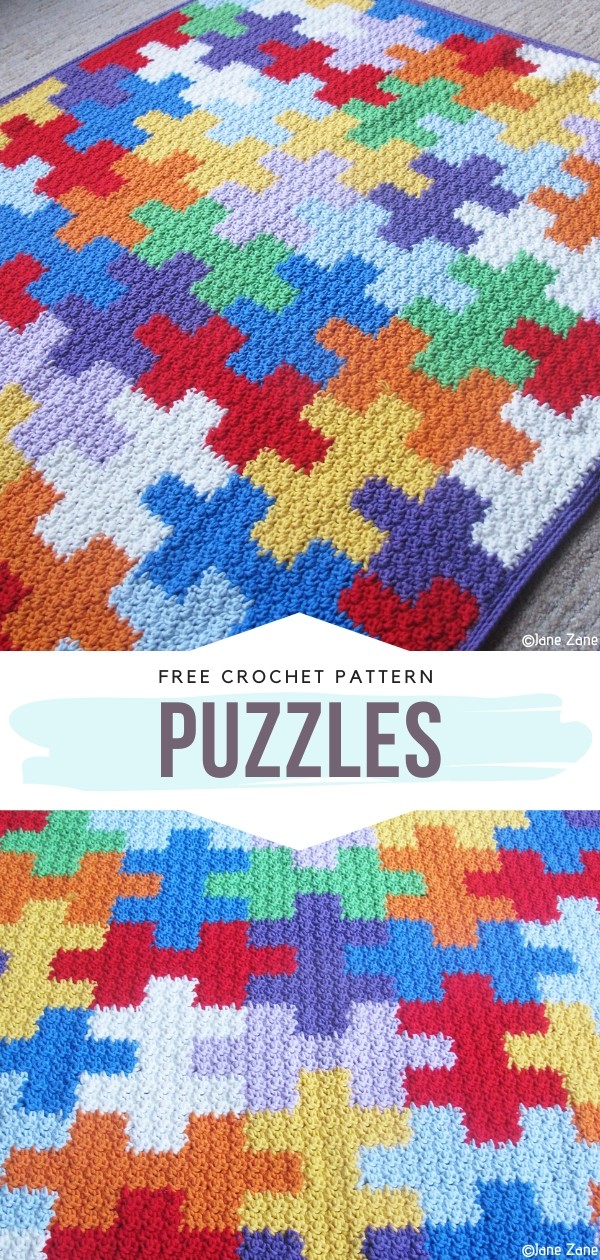 Puzzles Crochet Blanket