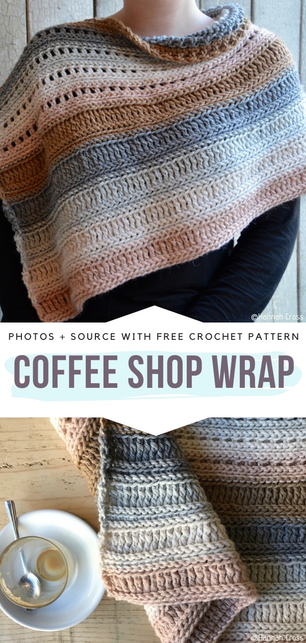 The Coffee Shop Wrap Free Crochet Pattern