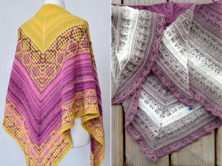 Touch of Pink Shawls Free Crochet Patterns