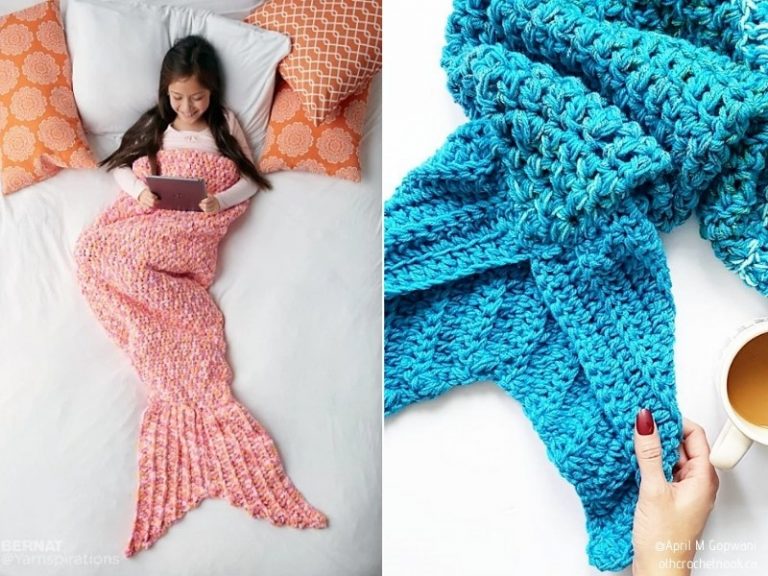Crochet mermaid blanket.
