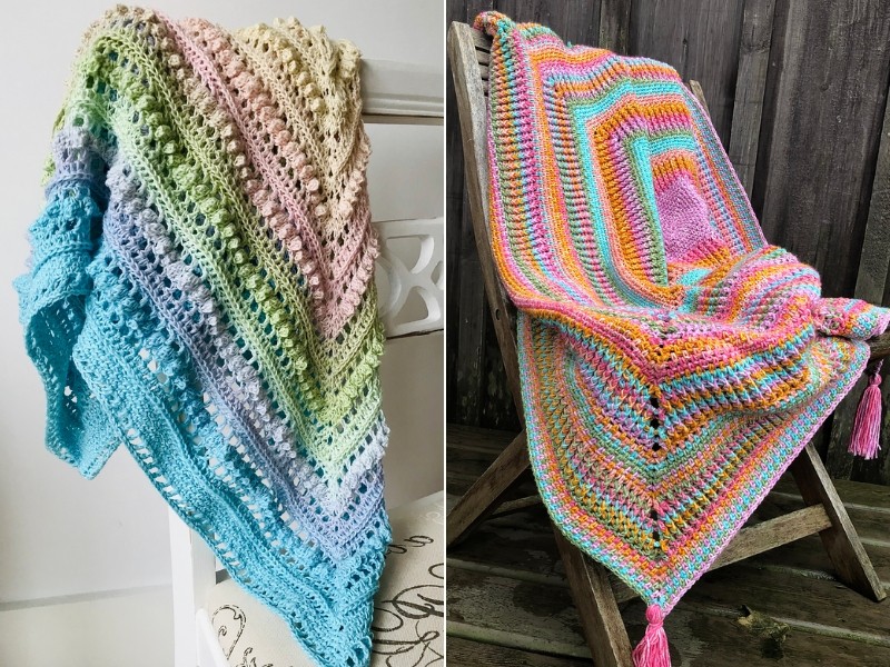 Pastel Rainbow Blankets Free Crochet Patterns