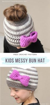 Charming Bun Hats for Autumn and WInter with Free Crochet Patterns